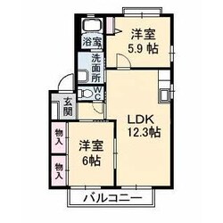 エスポワール小串　Ｂ棟の物件間取画像